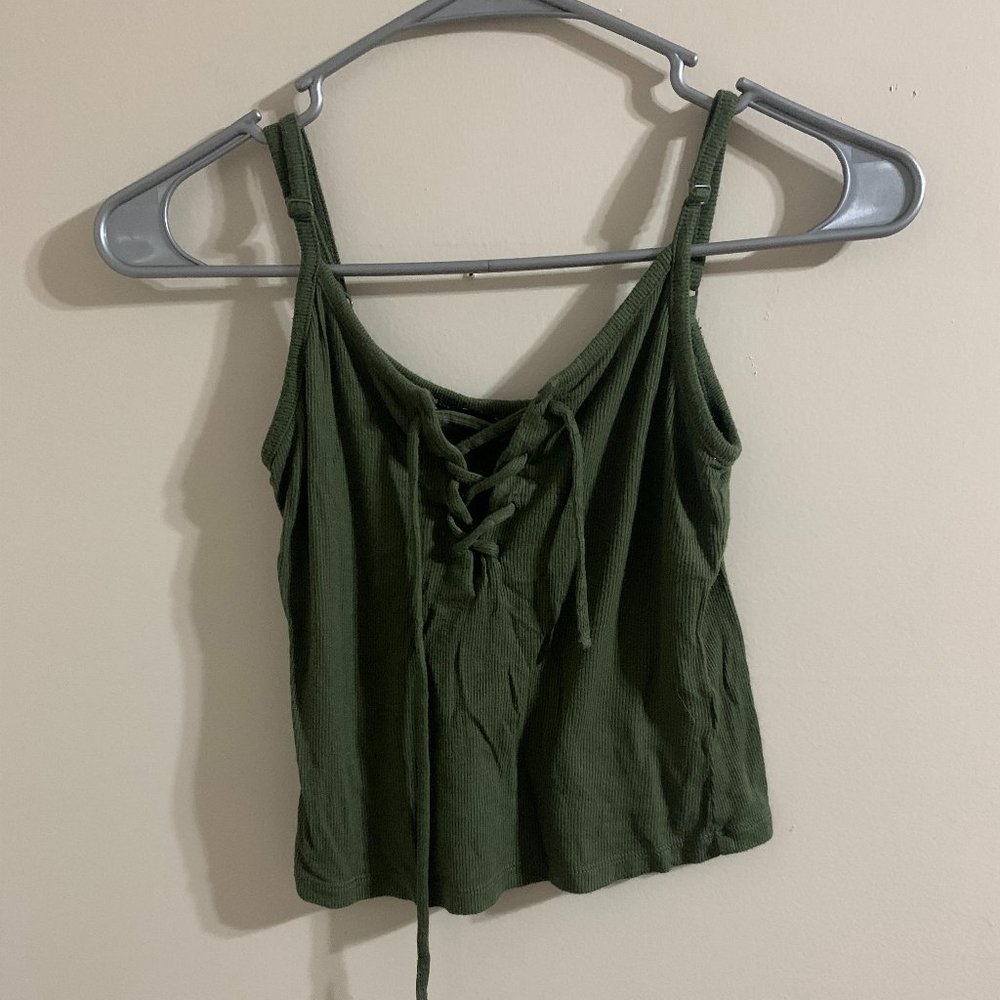 Forever 21 Cropped Lace Up Top